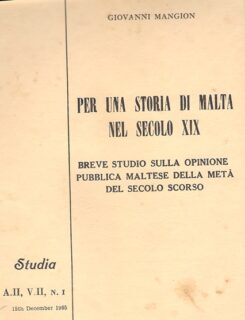 per una storia di malta nel secolo XIX