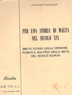 per una storia di malta nel secolo XIX