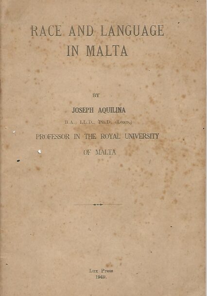 Race And Language In Malta